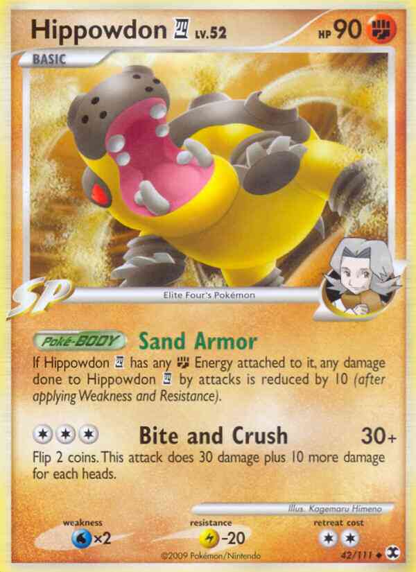 Hippowdon 4 - 42/111 - Uncommon [pl2-42] [Reverse Holo]