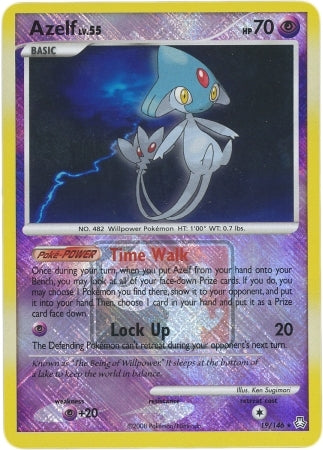 Azelf - 19/146 - Crosshatch Holo Pokemon League Promo [Reverse Holo]