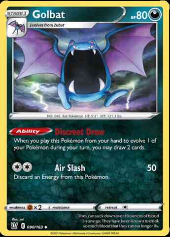 Golbat - 090/163 - Uncommon [swsh5-090] [Reverse Holo]