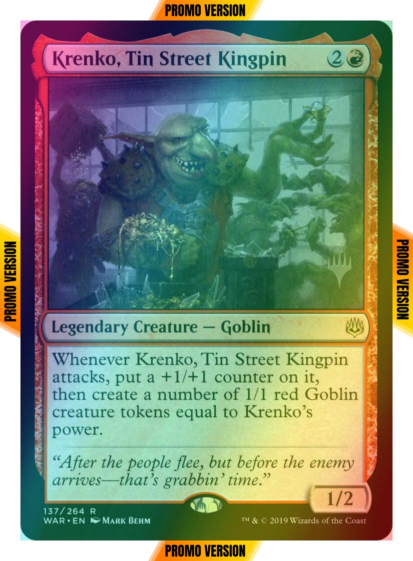 Krenko, Tin Street Kingpin [137p] [Promo Pack] [War of the Spark Promos] [Foil]