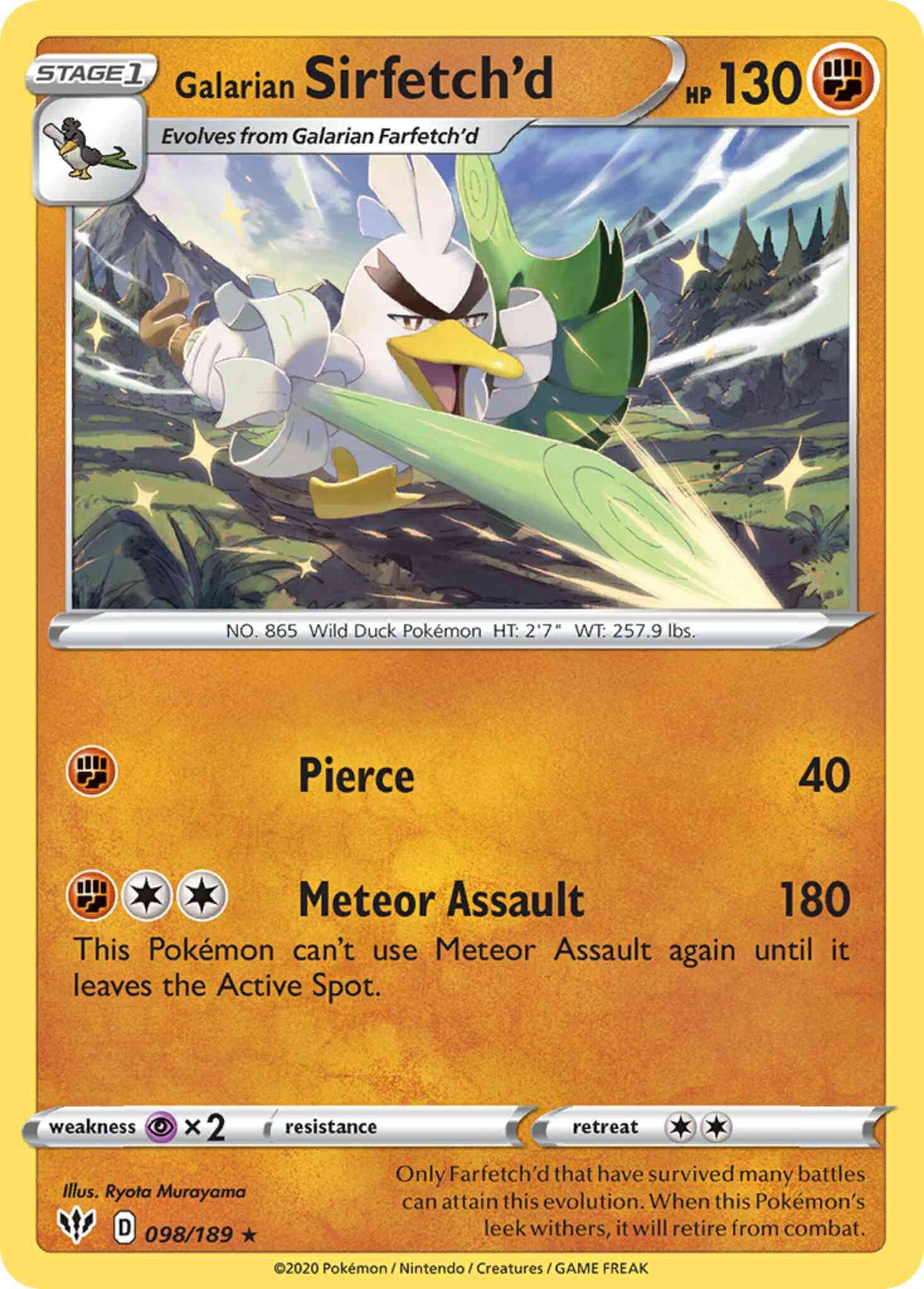 Galarian Sirfetch'd - 098/189 - Rare [swsh3-098] [Non-Holo]
