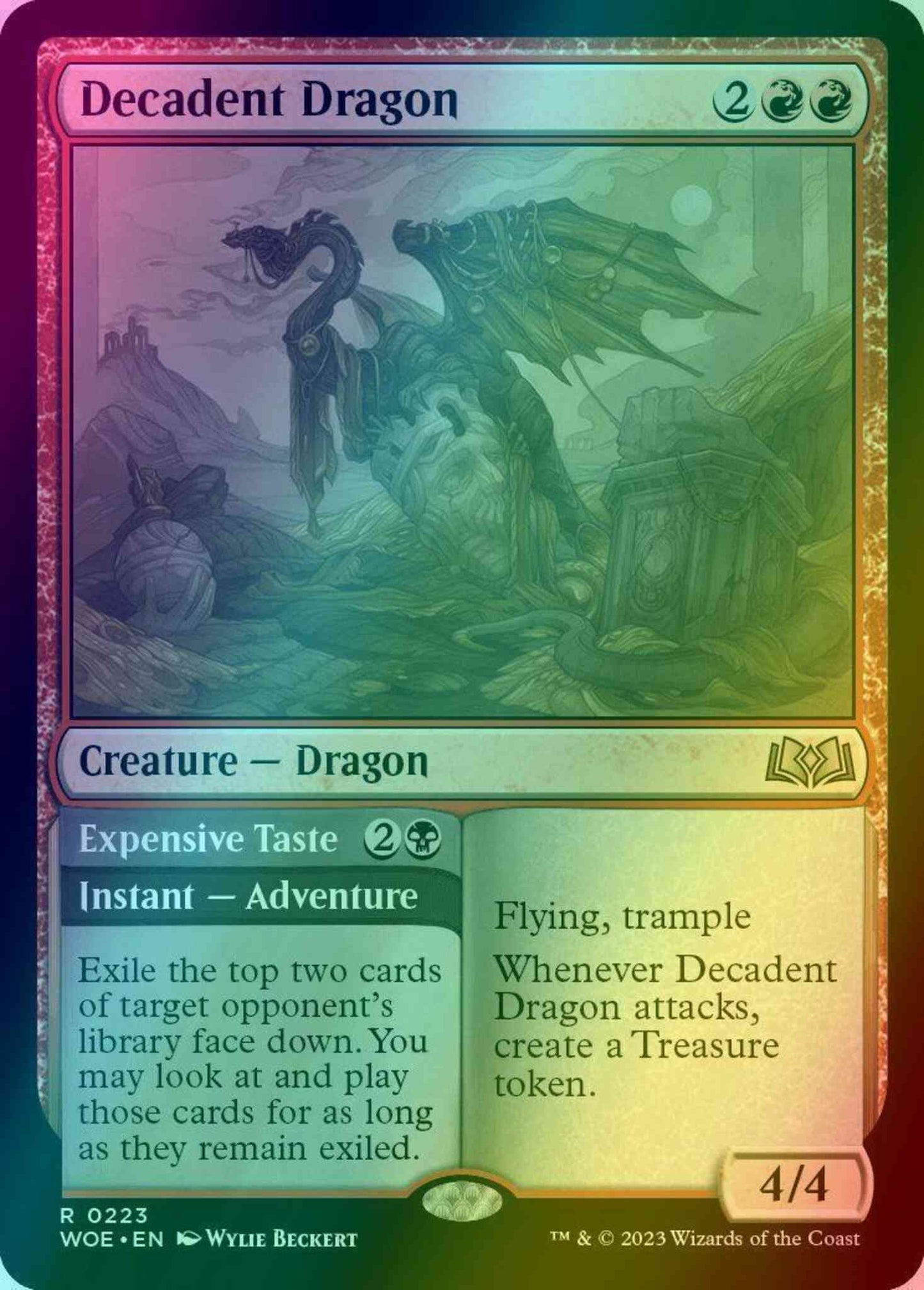 Decadent Dragon // Expensive Taste [223] [Wilds of Eldraine] [Foil]