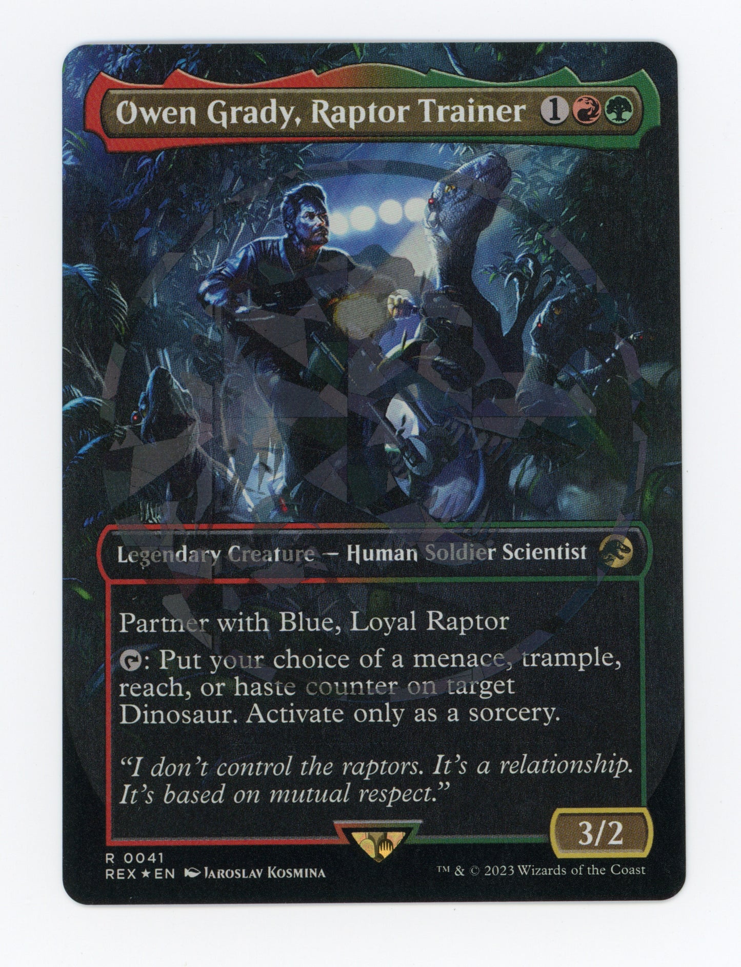 Owen Grady, Raptor Trainer — Borderless|Emblem|Foil — ID 17940
