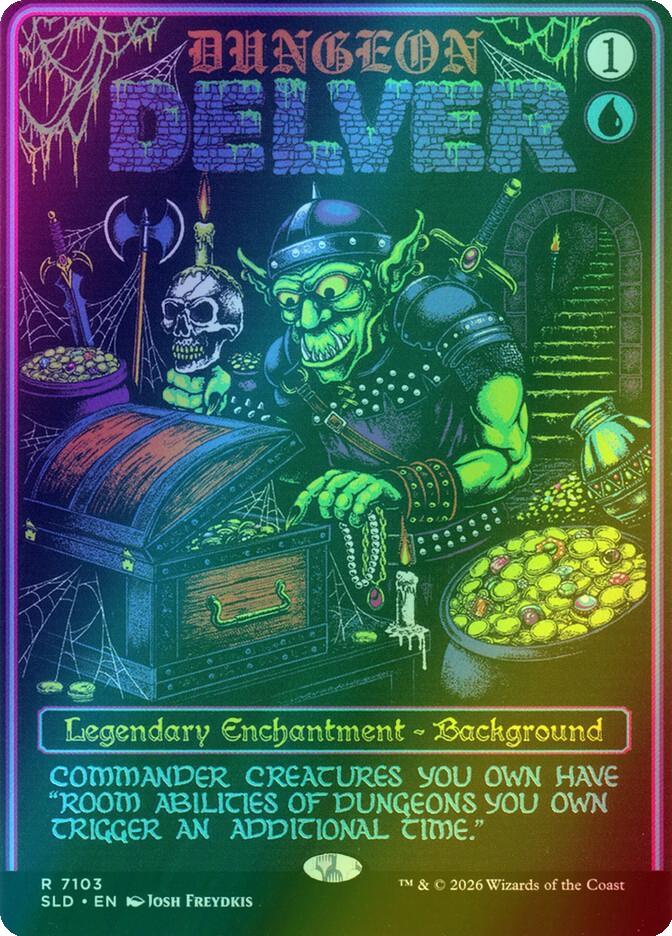 Dungeon Delver [7103] [Borderless] [D&D: Black Lights & Dark Dungeons] [Secret Lair Drop] [Foil]