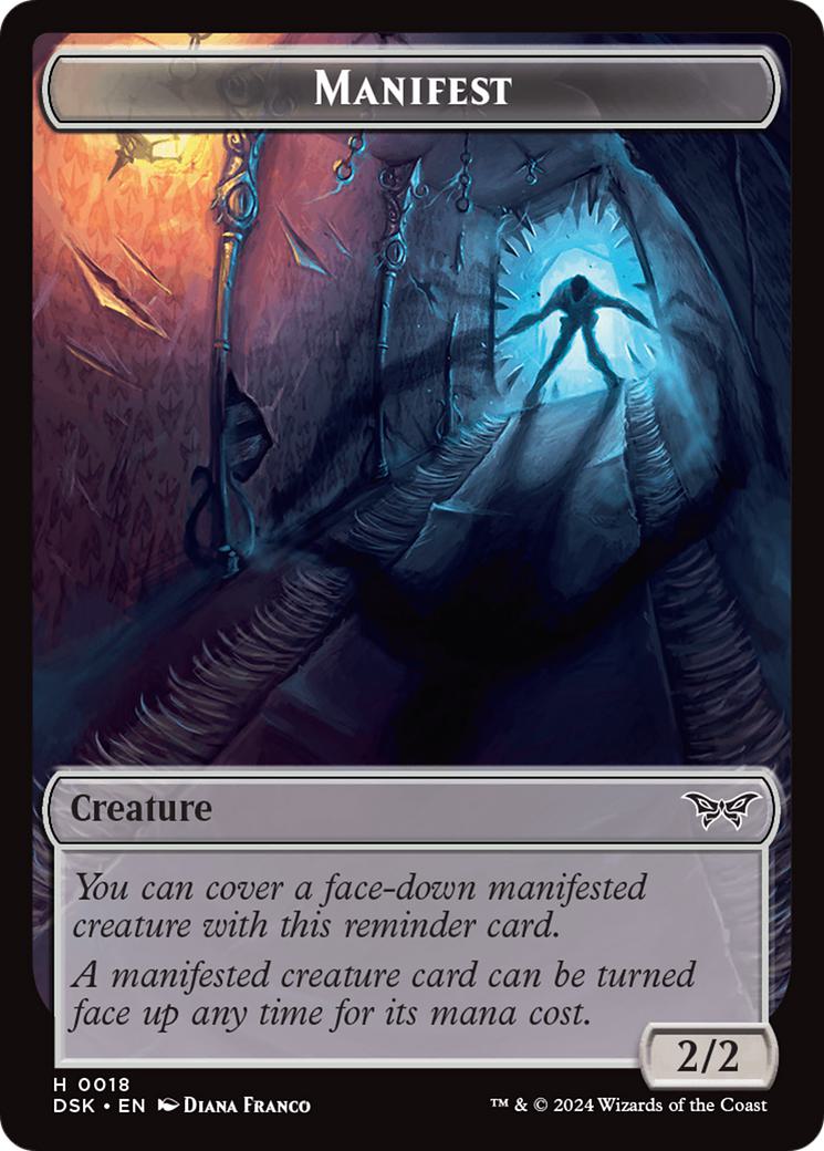 Manifest Token (18) // Spider Token (12) [Duskmourn: House of Horror: Tokens] [Non-Foil]