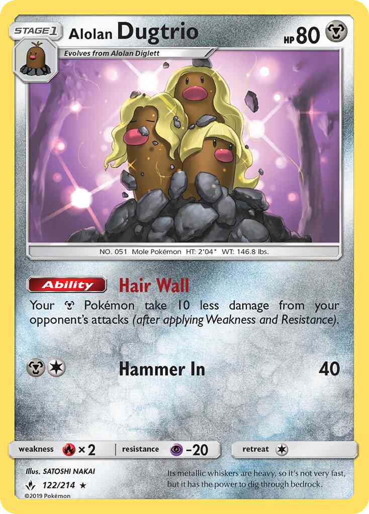Alolan Dugtrio - 122/214 - Rare [sm10-122] [Reverse Holo]