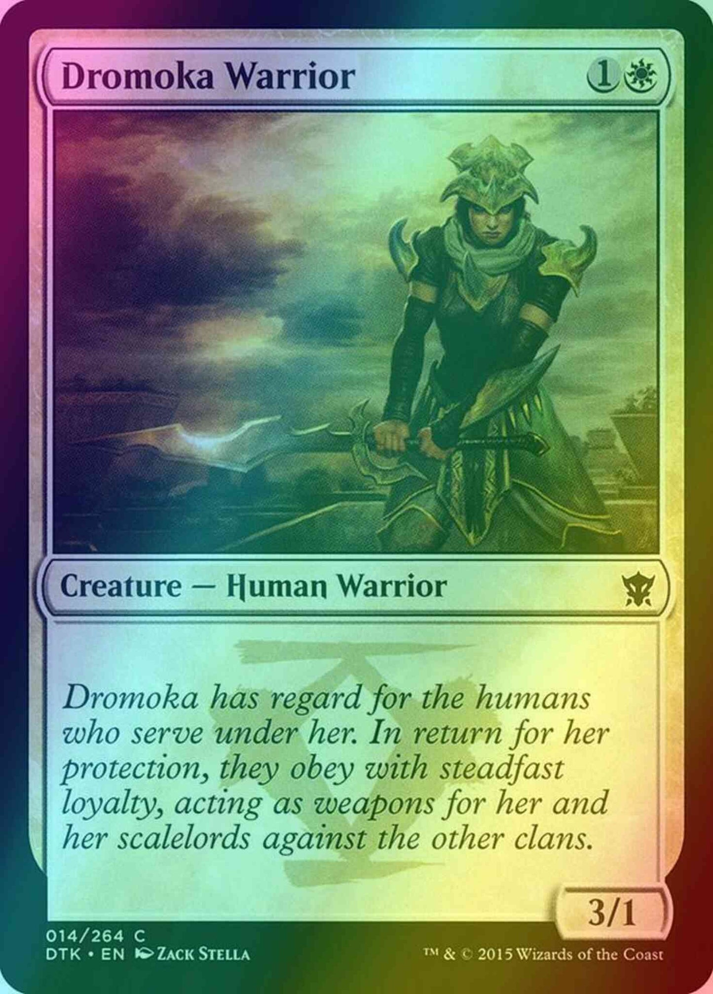 Dromoka Warrior [14] [Dragons Of Tarkir] [Foil]