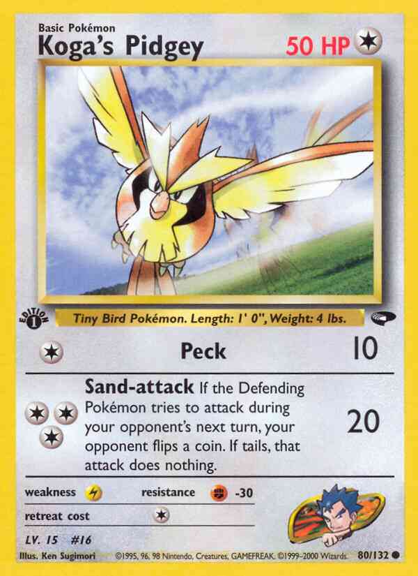 Koga's Pidgey - 80/132 - Common - 1st Edition [gym2-80] [Non-Holo]