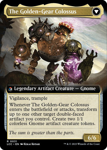 Tetzin, Gnome Champion // The Golden-Gear Colossus [31] [Extended Art] [The Lost Caverns of Ixalan: Commander] [Non-Foil]