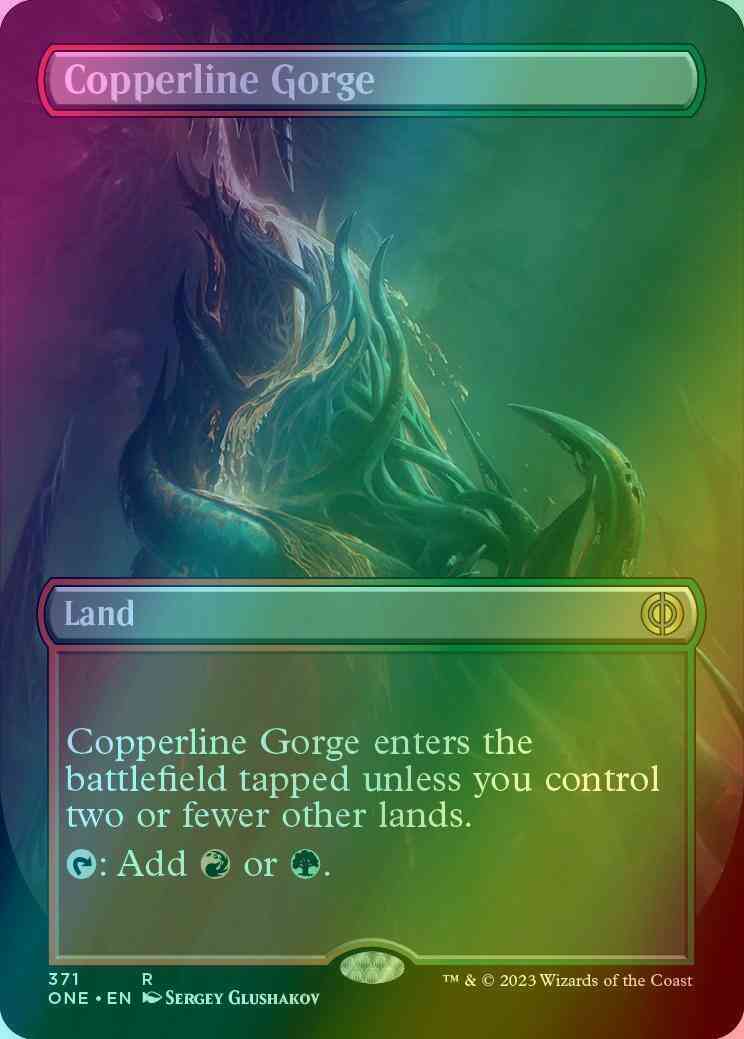 Copperline Gorge [371] [Borderless] [Phyrexia: All Will Be One] [Foil]