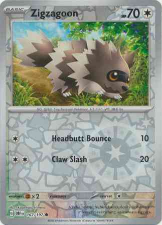 Zigzagoon - 167/197 - Common [sv03-167] [Reverse Holo]