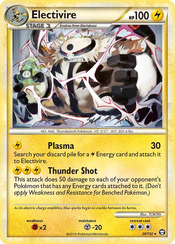Electivire - 20/102 - Rare [hgss4-20] [Reverse Holo]
