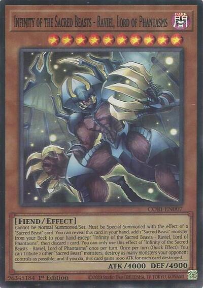 Infinity of the Sacred Beasts - Raviel, Lord of Phantasms - CORI-EN007 - Super Rare - 1st Edition