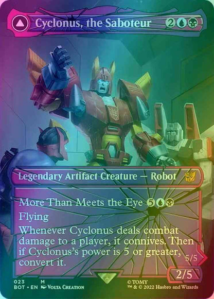 Cyclonus, the Saboteur // Cyclonus, Cybertronian Fighter [23] [Borderless] [Shattered Glass] [Universes Beyond: Transformers] [Foil]