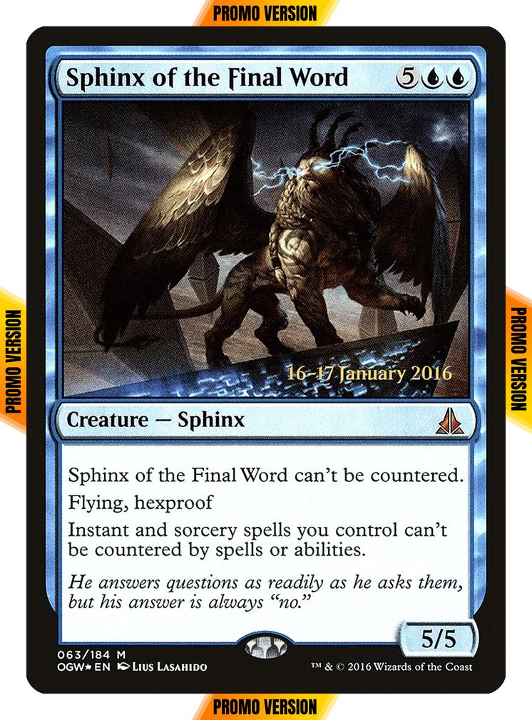 Sphinx of the Final Word [63s] [Oath of the Gatewatch Promos] [Foil]
