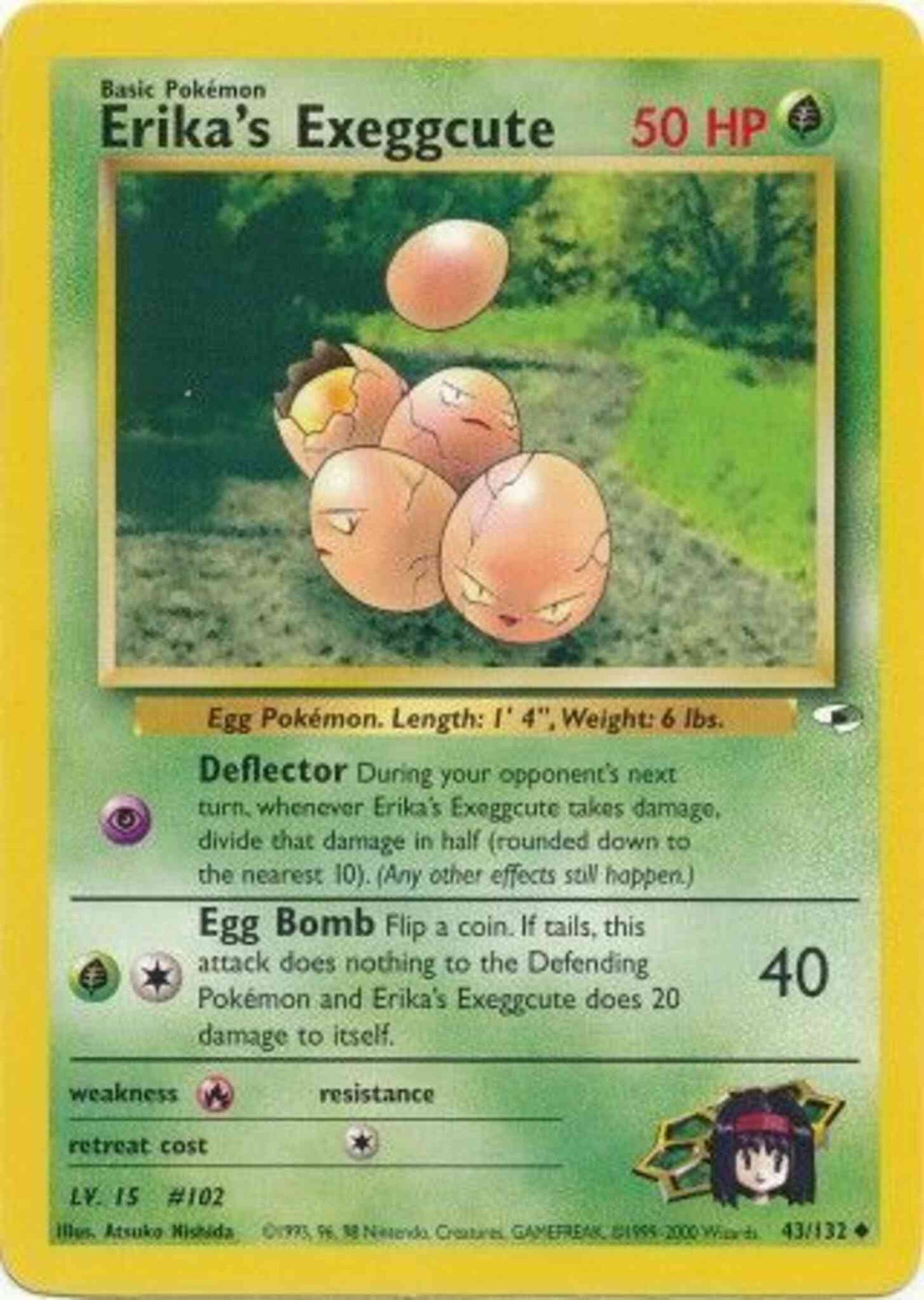 Erika's Exeggcute - 43/132 - Uncommon - Unlimited [gym1U-43] [Non-Holo]
