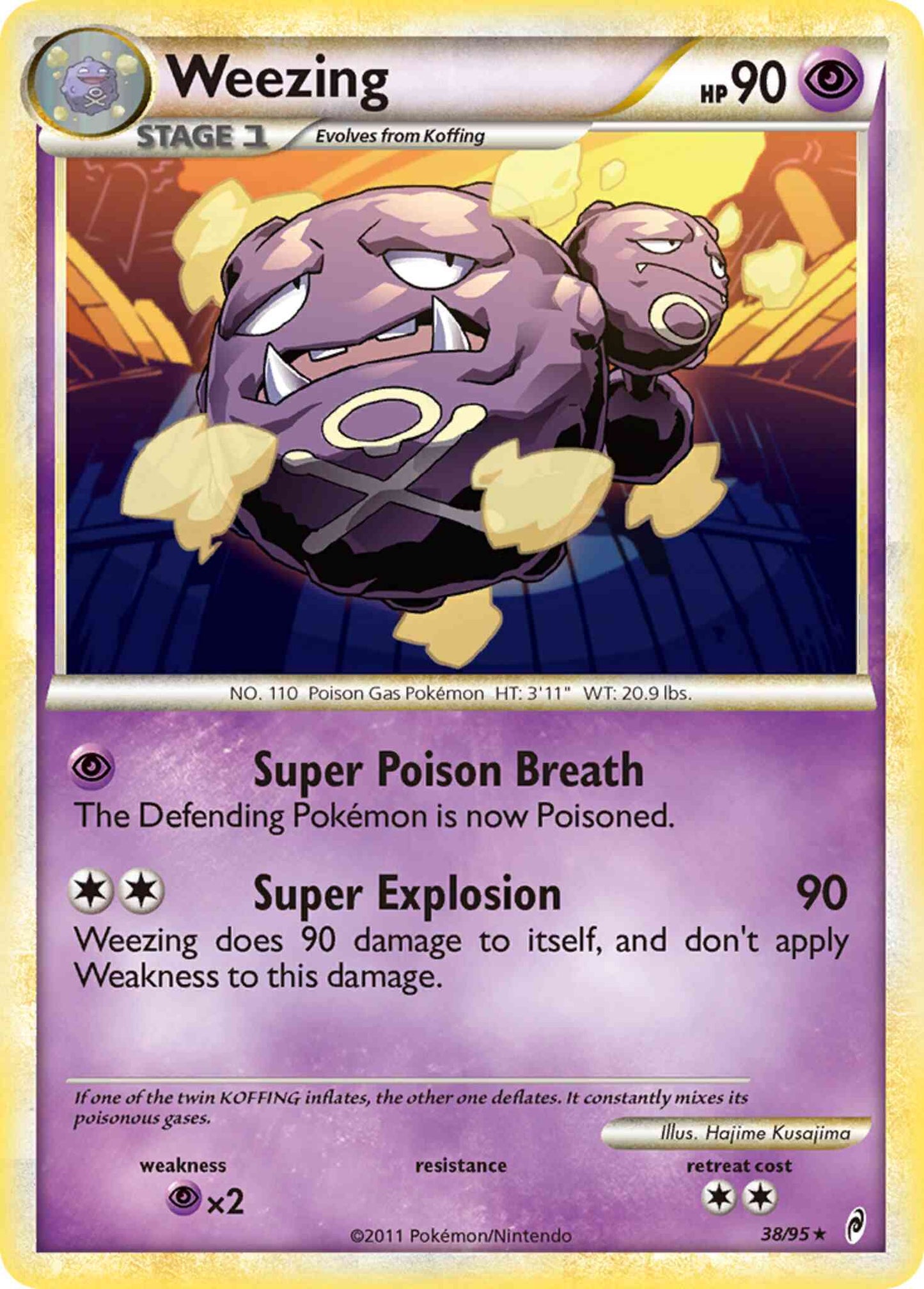 Weezing - 38/95 - Rare [col1-38] [Reverse Holo]