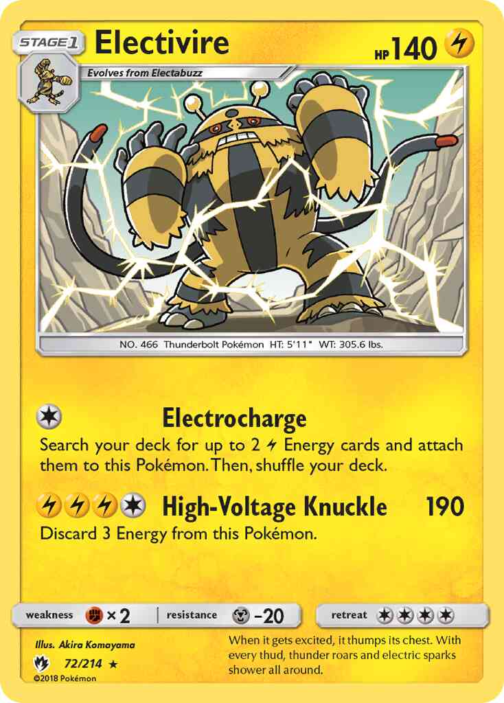 Electivire - 72/214 - Rare [sm8-72] [Reverse Holo]