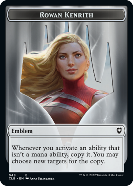Copy Token (19) // Rowan Kenrith Emblem (49) [Commander Legends: Battle for Baldur's Gate: Tokens] [Non-Foil]