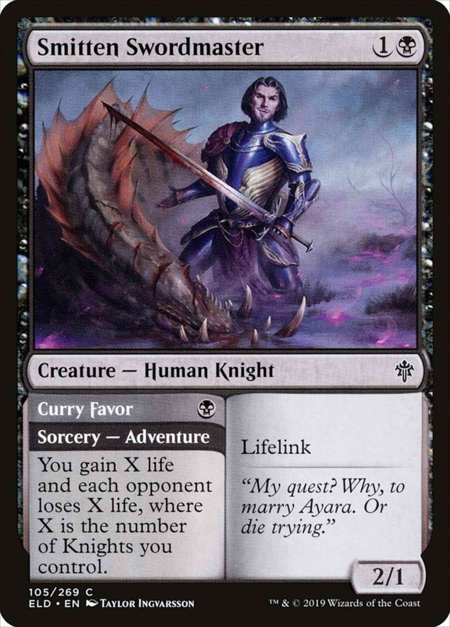 Smitten Swordmaster // Curry Favor [105] [Throne of Eldraine] [Non-Foil]
