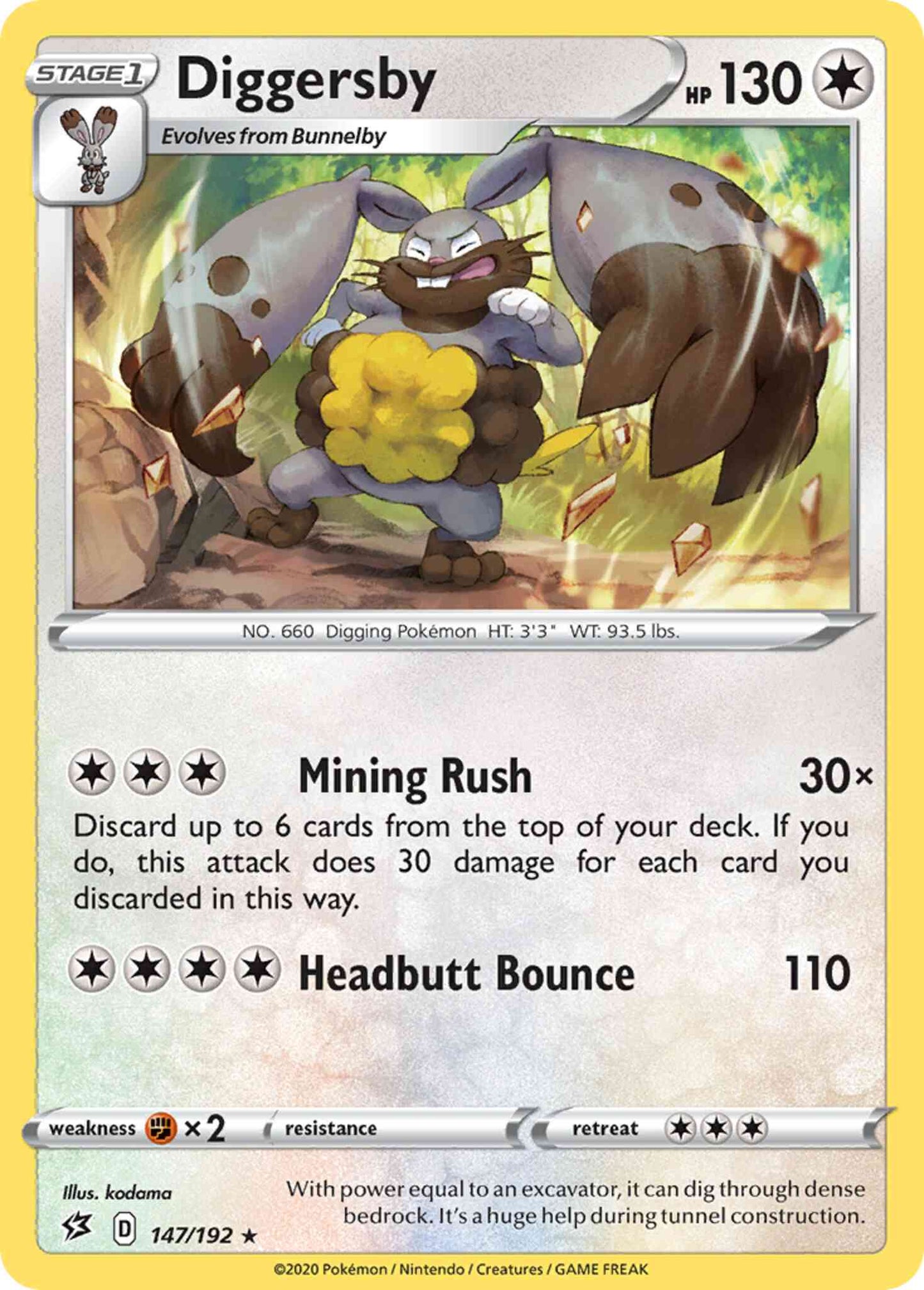 Diggersby - 147/192 - Rare [swsh2-147] [Non-Holo]