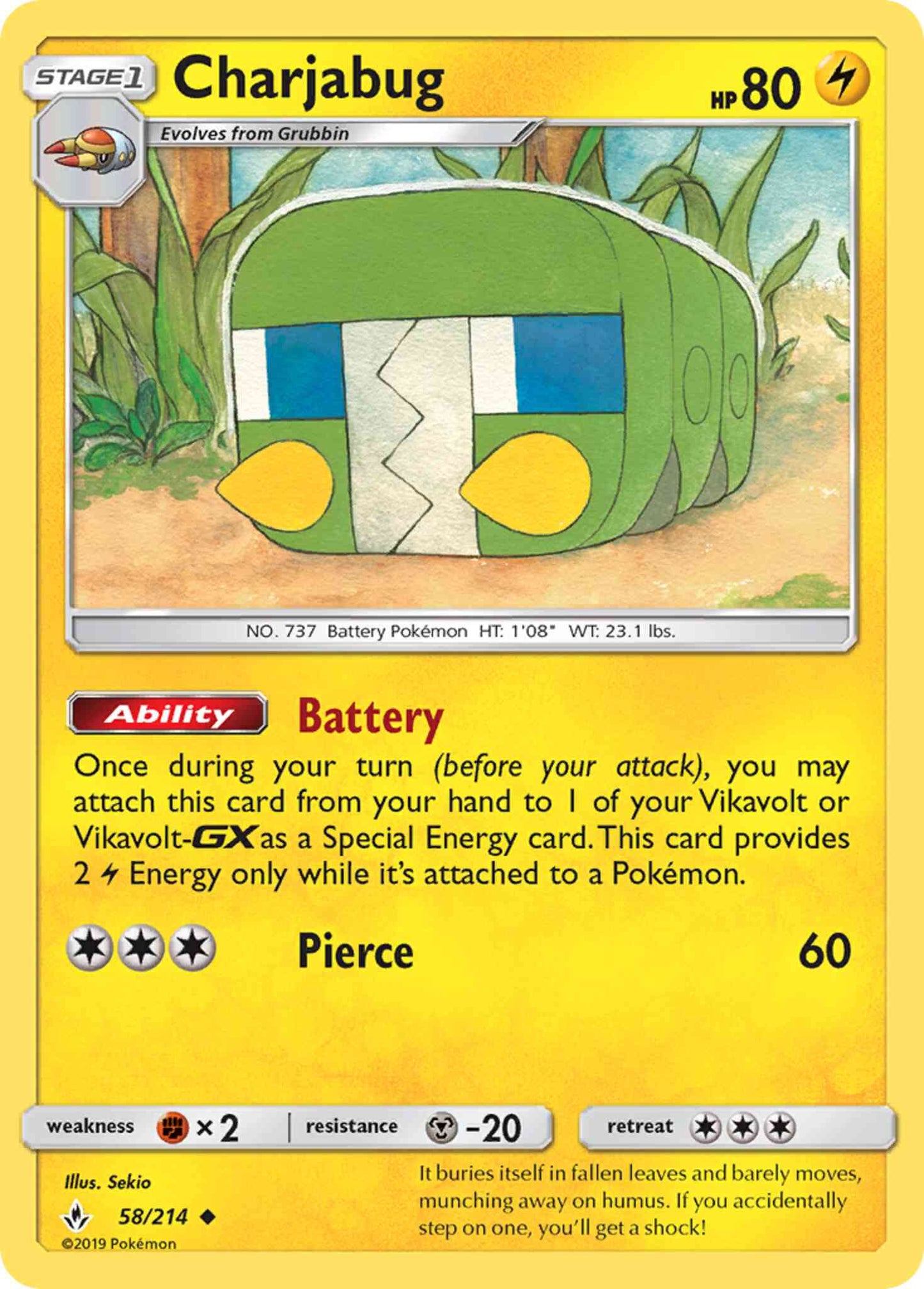 Charjabug - 58/214 - Uncommon [sm10-58] [Reverse Holo]