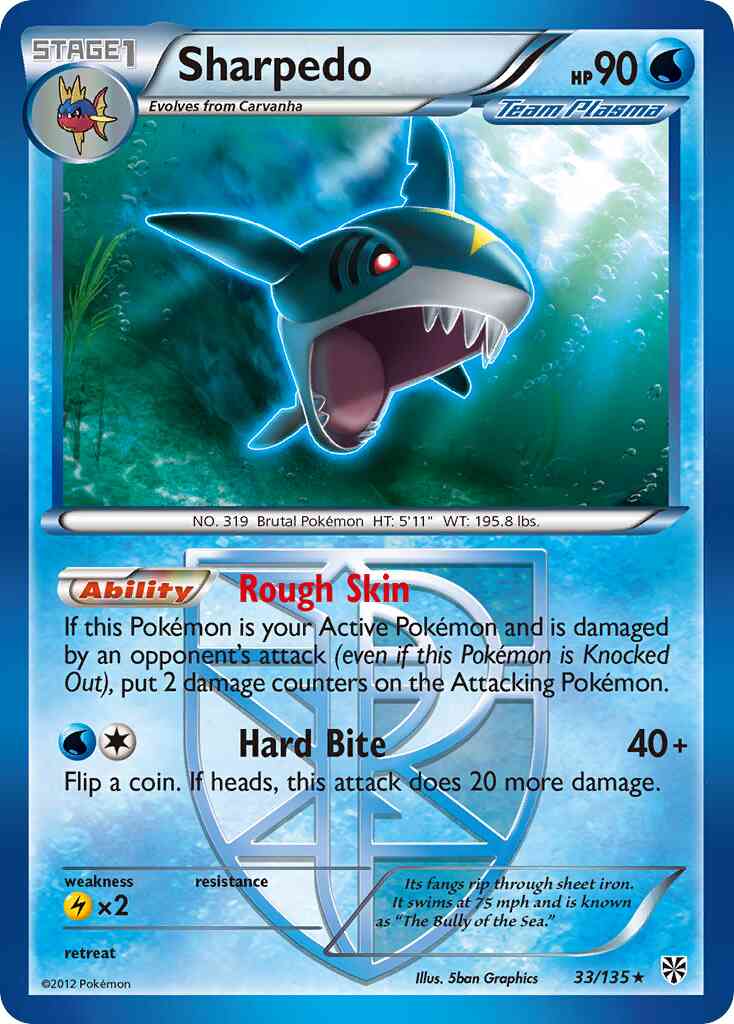 Sharpedo - 33/135 - Rare [bw8-33] [Non-Holo]