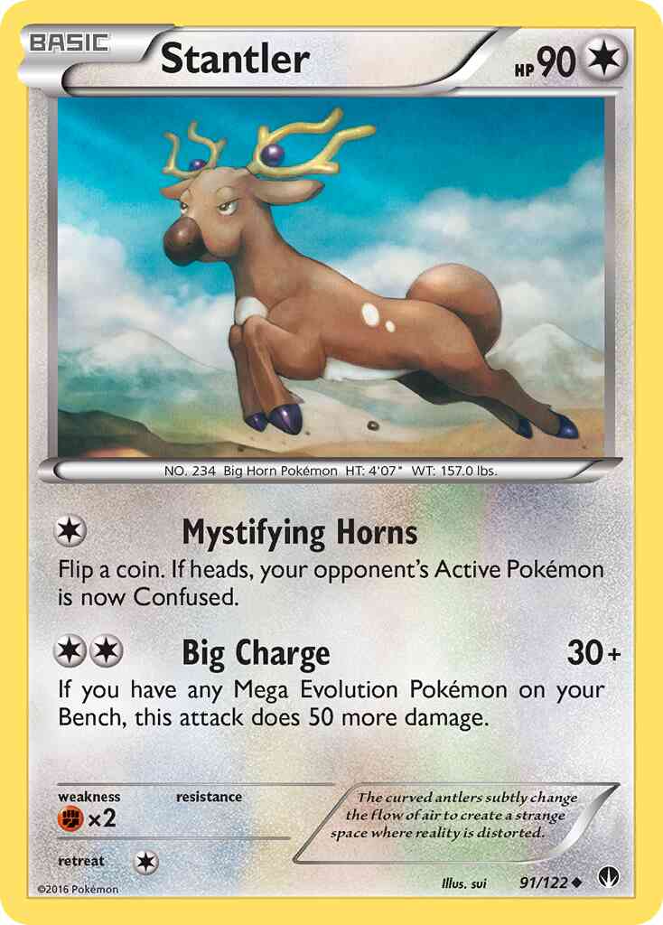 Stantler - 91/122 - Uncommon [xy9-91] [Reverse Holo]