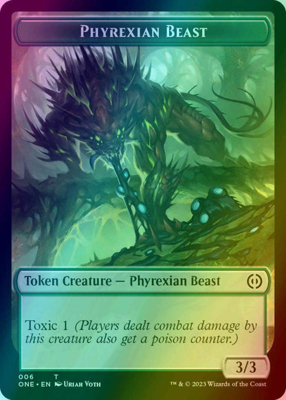 Phyrexian Beast Token (06) // Phyrexian Mite Token (11) [Phyrexia: All Will Be One: Tokens] [Foil]