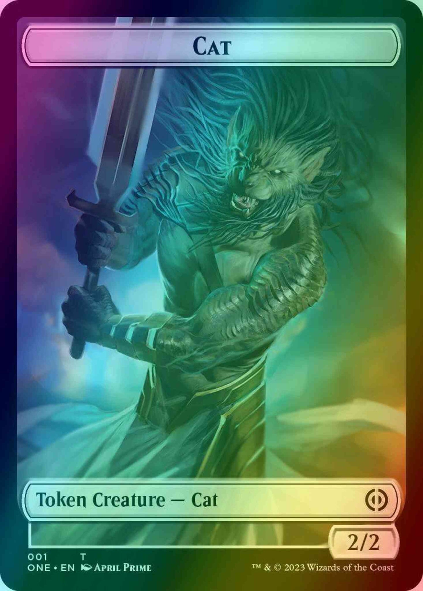 Cat Token (01) // Phyrexian Mite Token (11) [Phyrexia: All Will Be One: Tokens] [Foil]