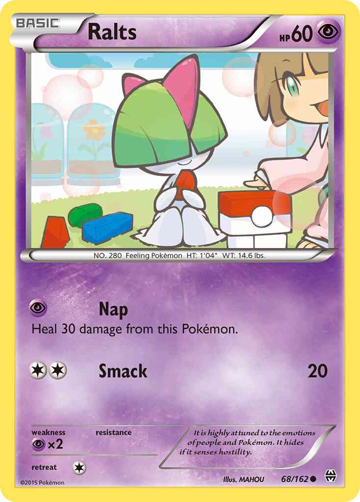 Ralts - 68/162 - Common [xy8-68] [Reverse Holo]