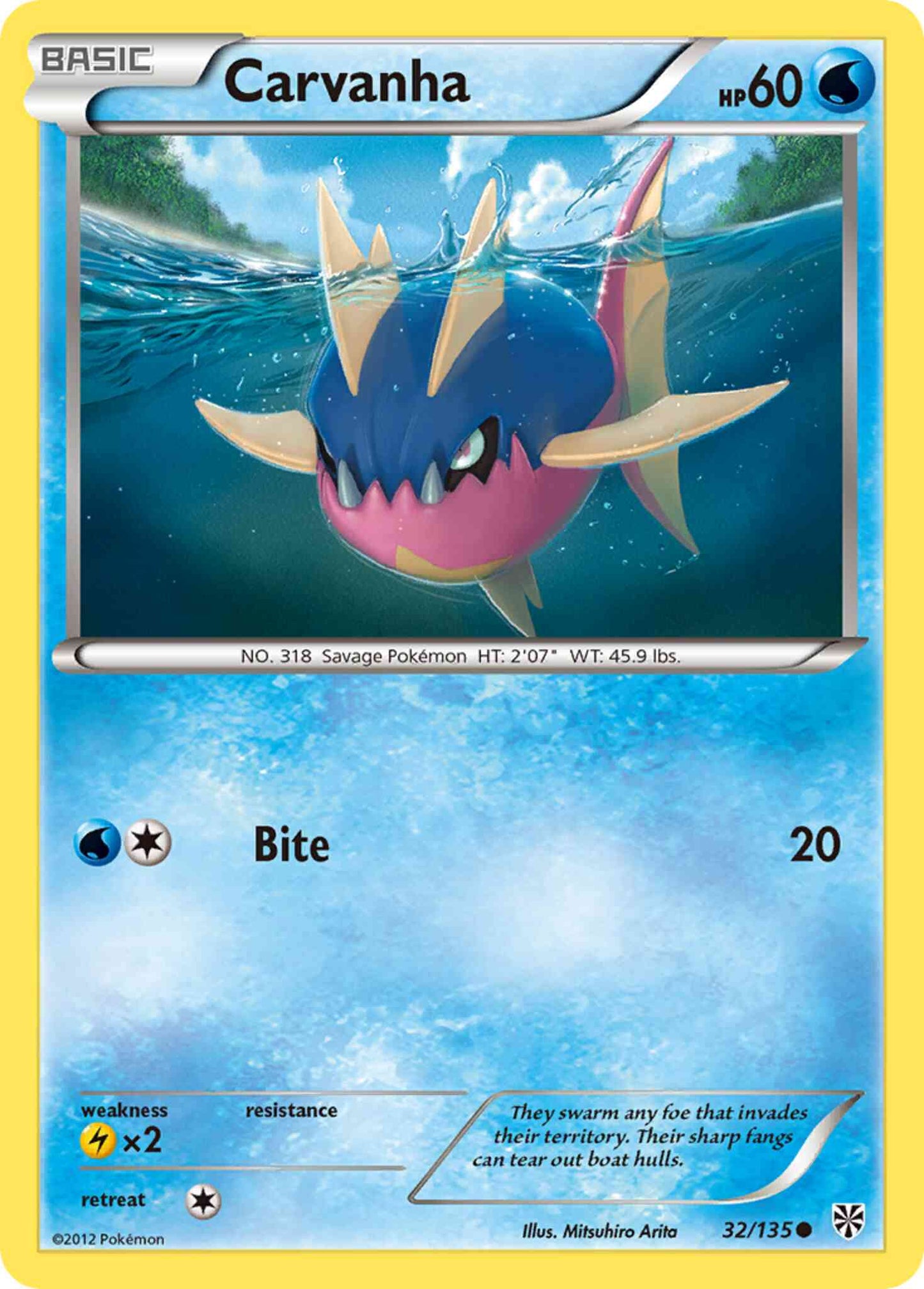 Carvanha - 32/135 - Common [bw8-32] [Reverse Holo]