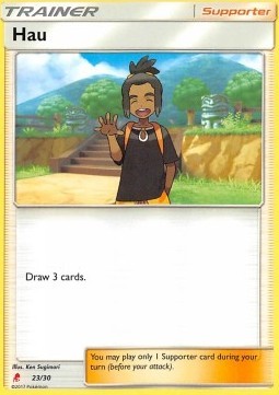 Hau - 23/30 - Common [SM Trainer Kit: Lycanroc and Alolan Raichu] [Non-Holo]