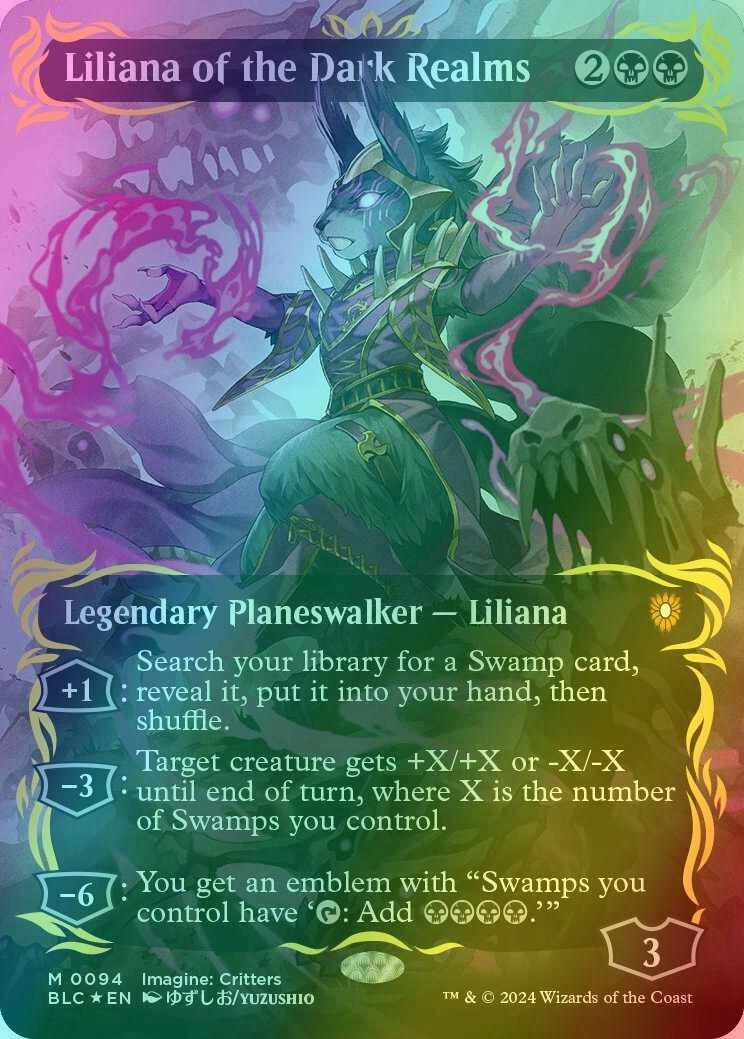 Liliana of the Dark Realms [94] [Borderless] [Anime] [Bloomburrow: Commander] [Raised Foil]