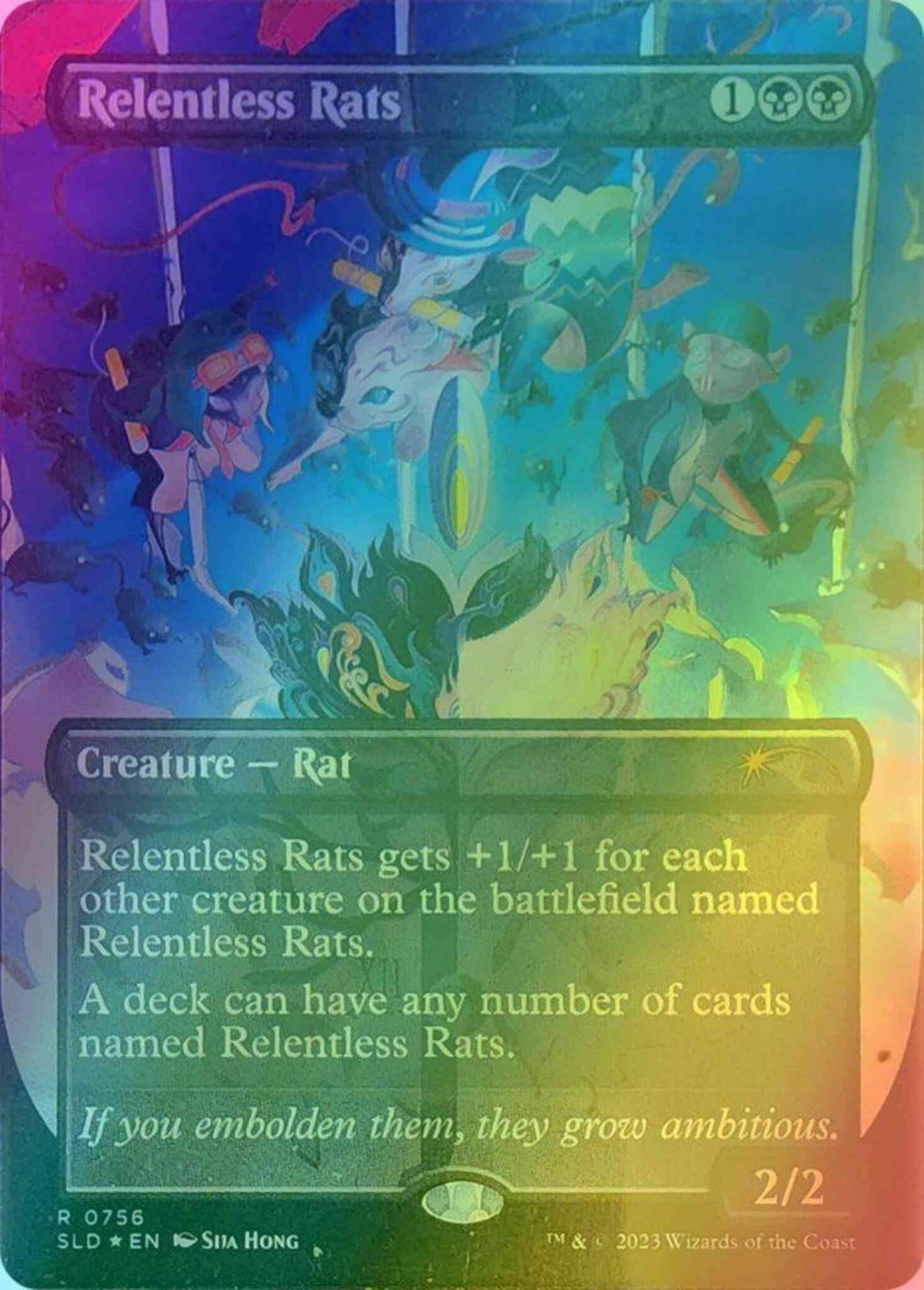 Relentless Rats [0756] [Borderless] [Sija Hong] [Secret Lair Drop] [Foil]