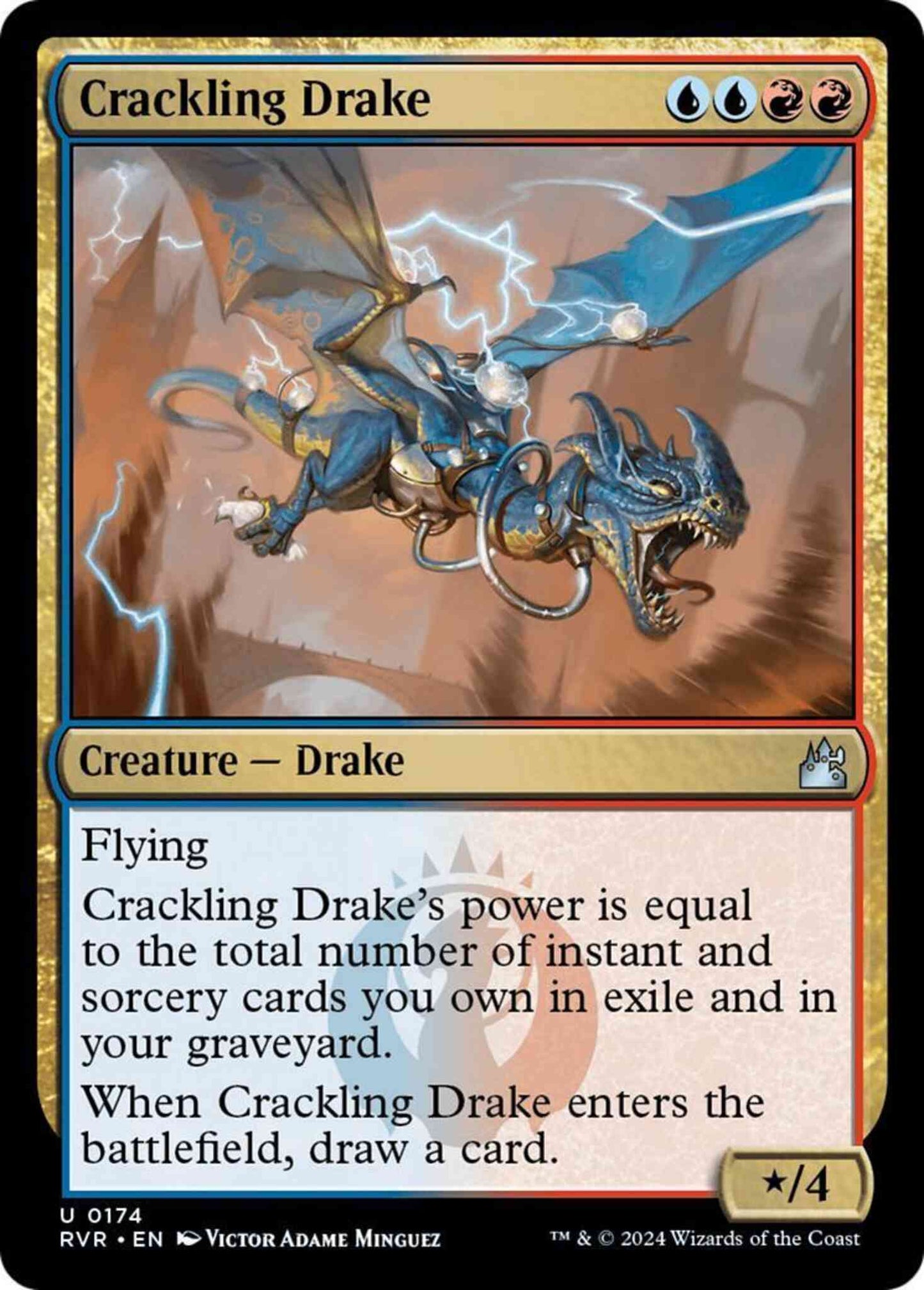 Crackling Drake [174] [Ravnica Remastered] [Non-Foil]