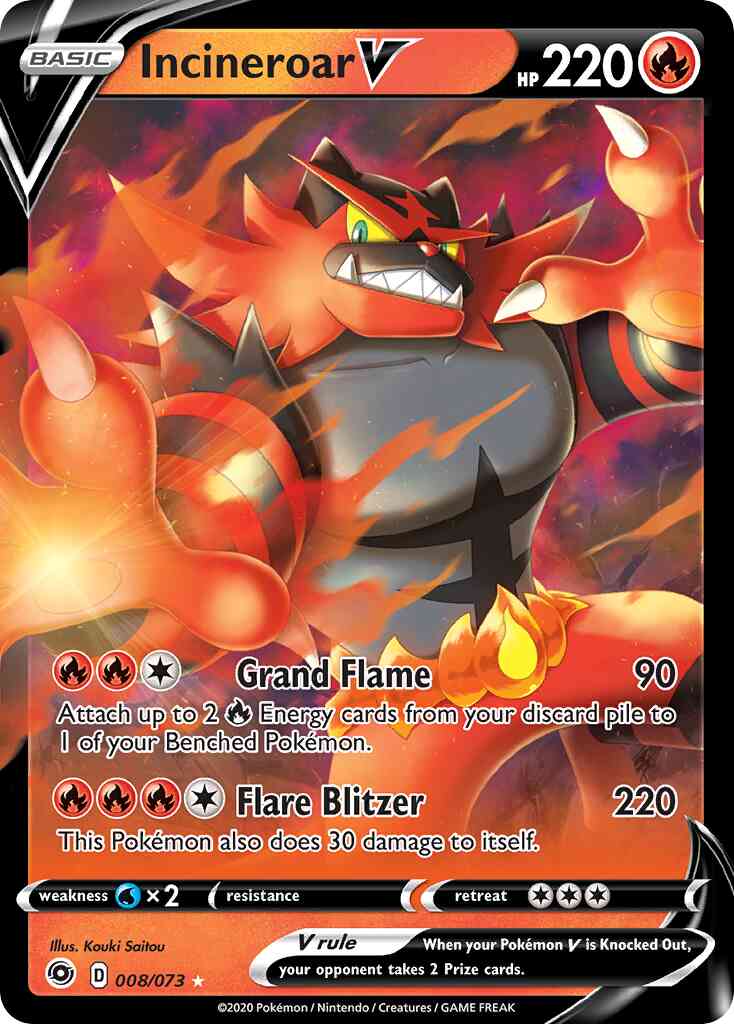 Incineroar V - 008/073 - Rare Ultra [swsh35-008] [Ultra]