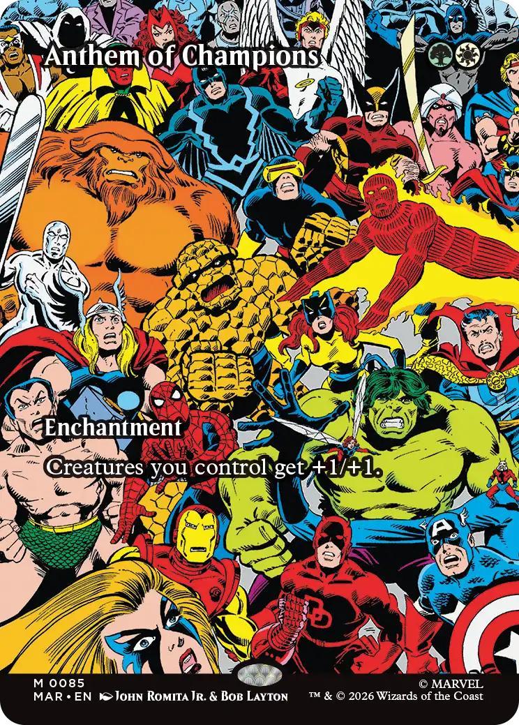 Anthem of Champions [85] [Borderless] [Source Material] [Marvel Universe] [Non-Foil]