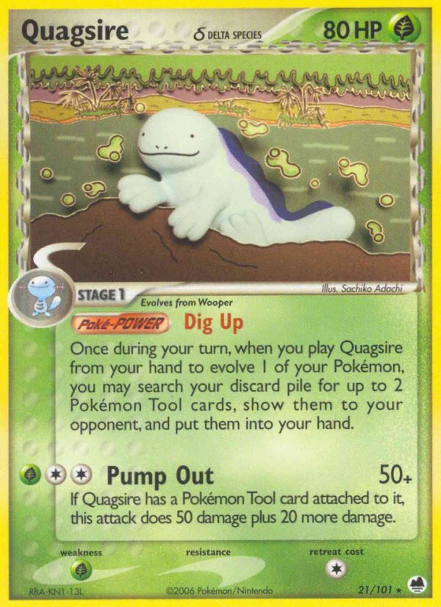 Quagsire δ - 21/101 - Rare [ex15-21] [Reverse Holo]