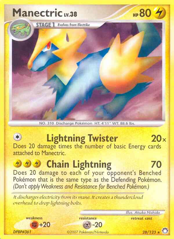 Manectric - 28/123 - Rare [dp2-28] [Reverse Holo]