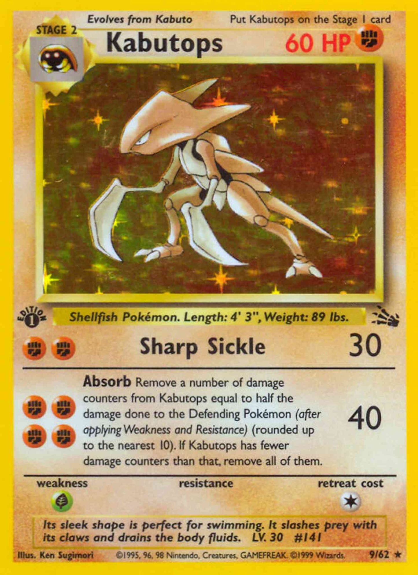 Kabutops - 9/62 - Rare - 1st Edition [base3-9] [Holo]