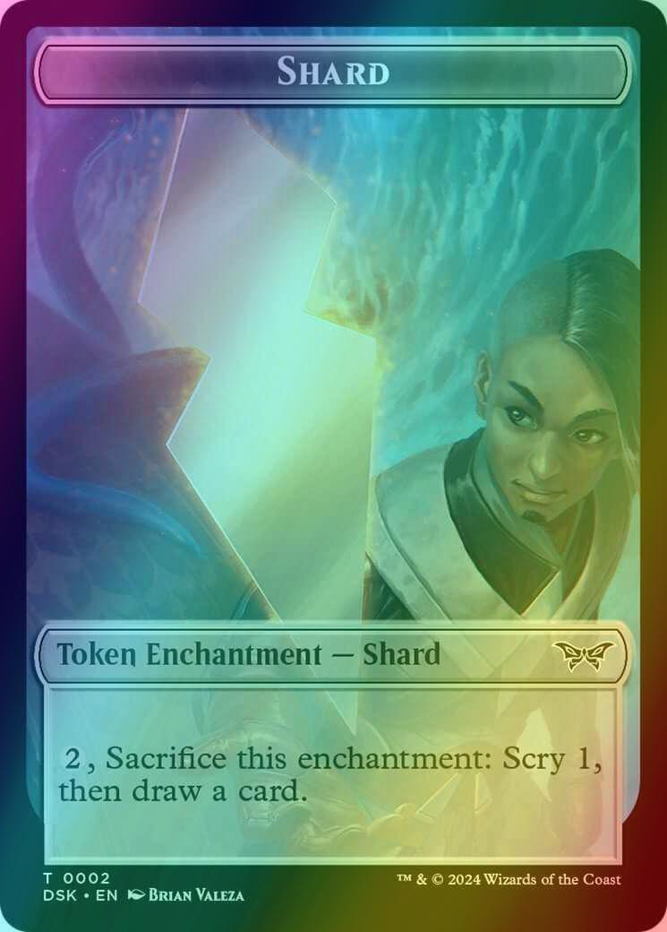 Glimmer Token (04) // Shard Token (02) [Duskmourn: House of Horror: Tokens] [Foil]