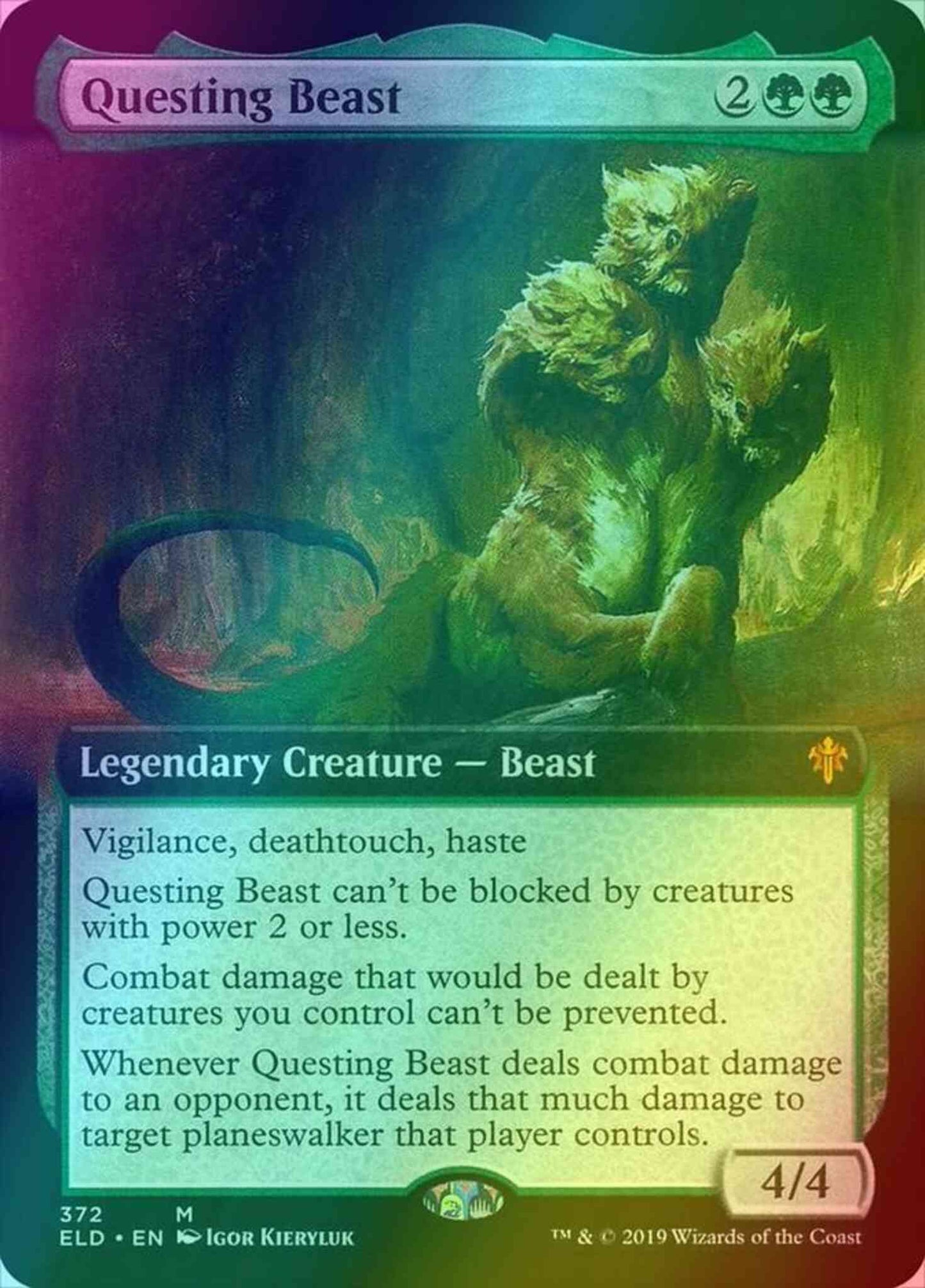 Questing Beast [372] [Extended Art] [Throne of Eldraine] [Foil]