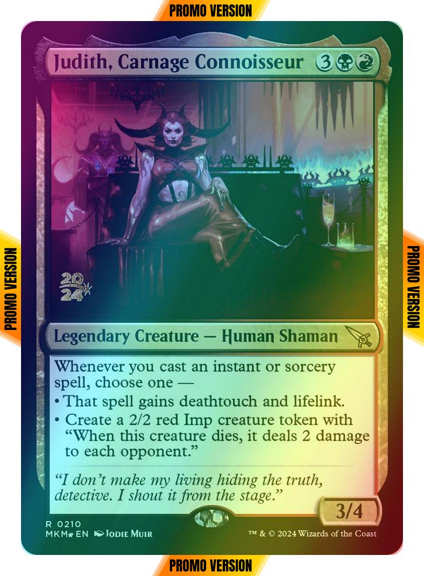 Judith, Carnage Connoisseur [210s] [Prerelease] [Murders at Karlov Manor: Promos] [Foil]