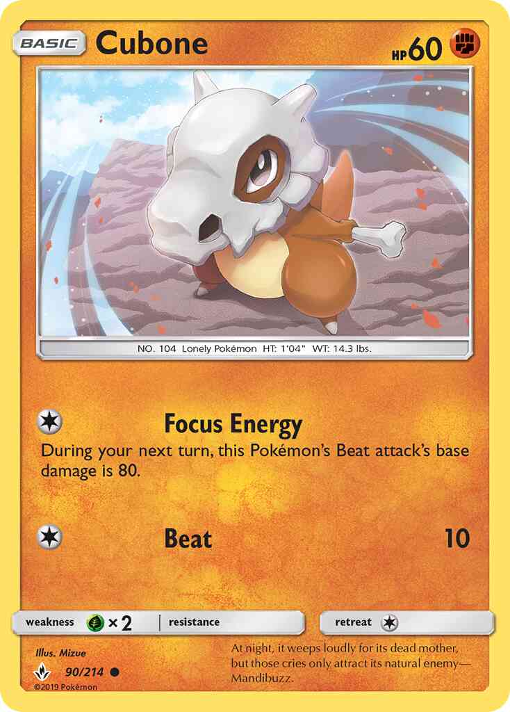 Cubone - 90/214 - Common [sm10-90] [Reverse Holo]