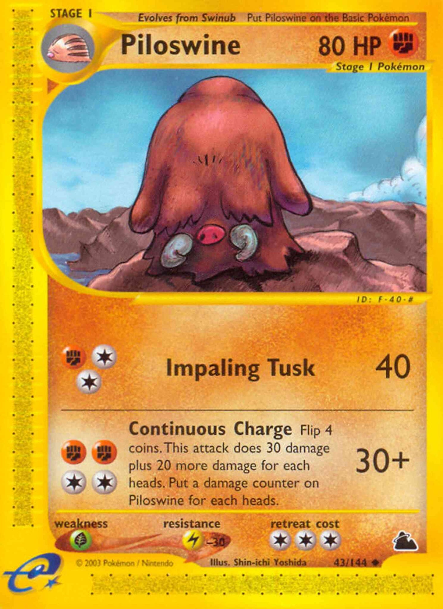 Piloswine - 43/144 - Uncommon [ecard3-43] [Non-Holo]