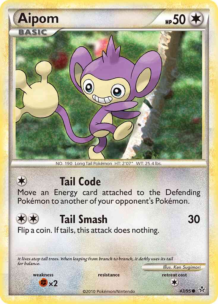 Aipom - 43/95 - Common [hgss2-43] [Non-Holo]