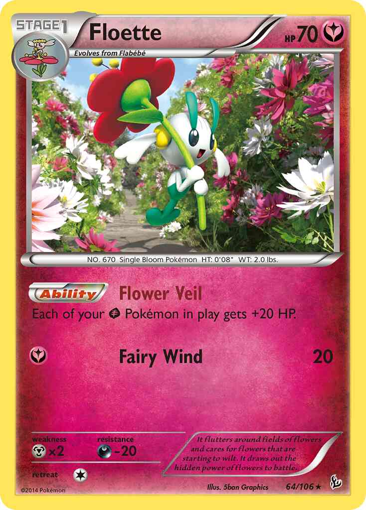 Floette - 64/106 - Rare [xy2-64] [Reverse Holo]