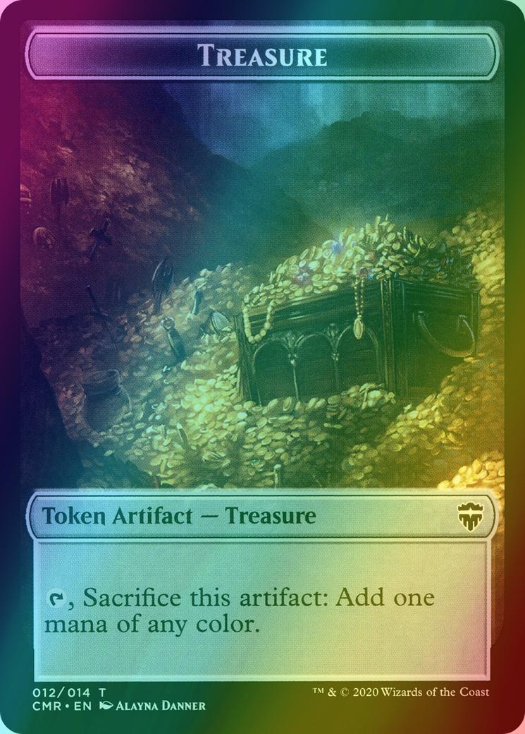 Thrull Token (05) // Treasure Token (12) [Commander Legends Tokens] [Foil]
