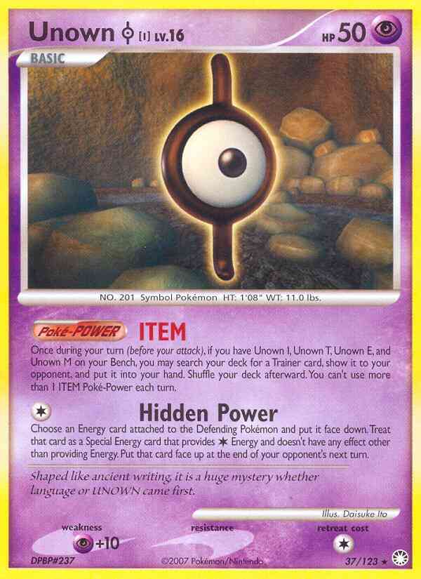 Unown I - 37/123 - Rare [dp2-37] [Non-Holo]